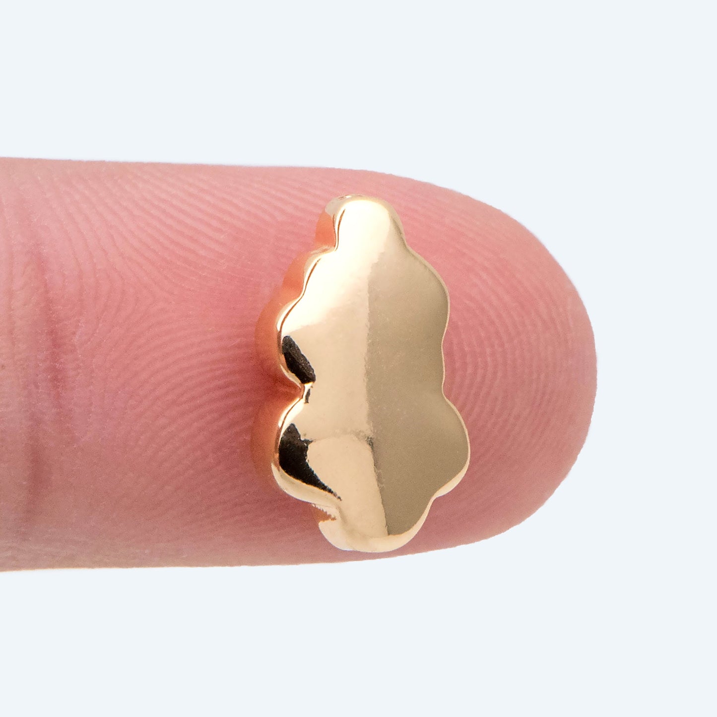 10pcs Gold Cloud Beads, Spacer Beads, Gold plated Brass Bracelet Beads (GB-2964-E)