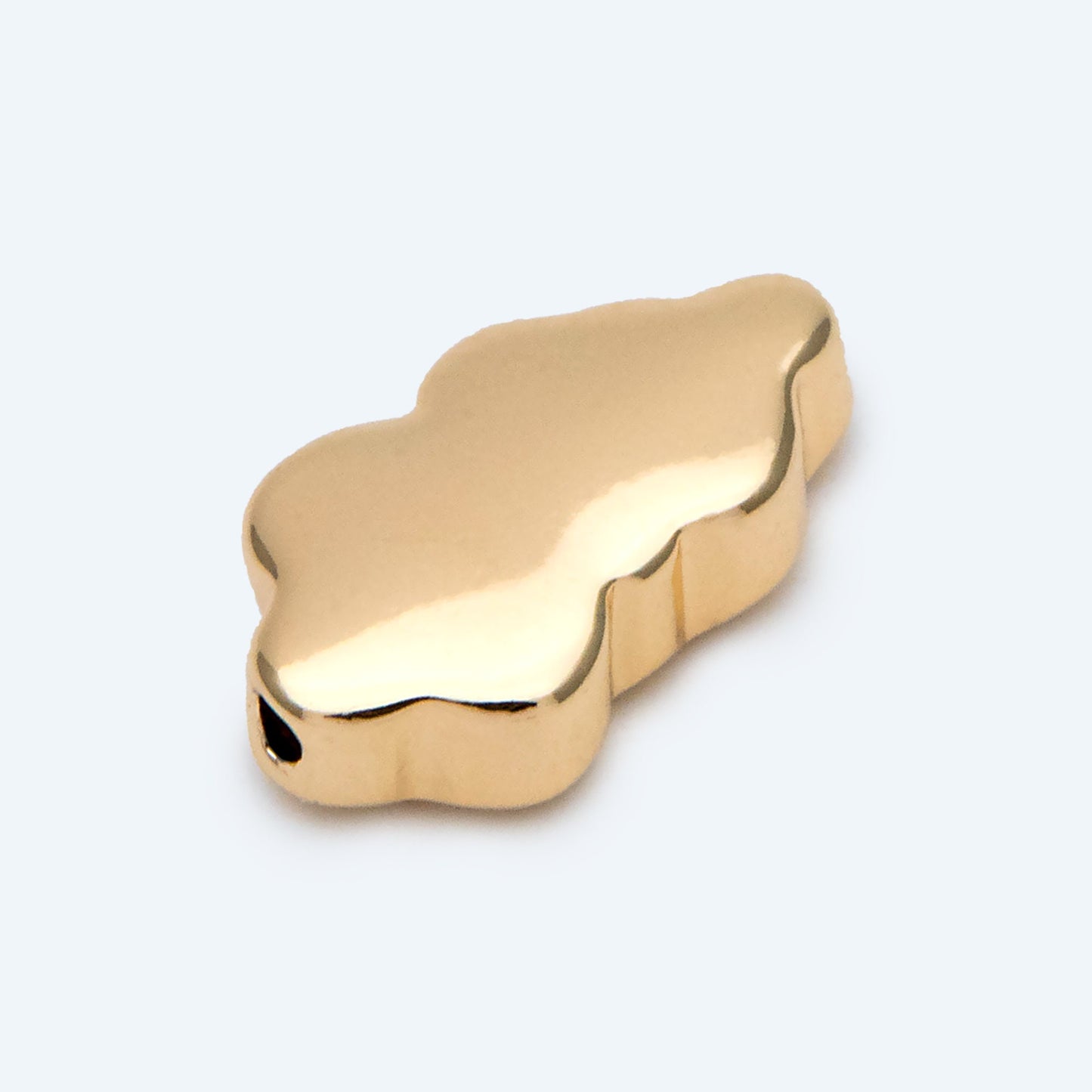 10pcs Gold Cloud Beads, Spacer Beads, Gold plated Brass Bracelet Beads (GB-2964-E)