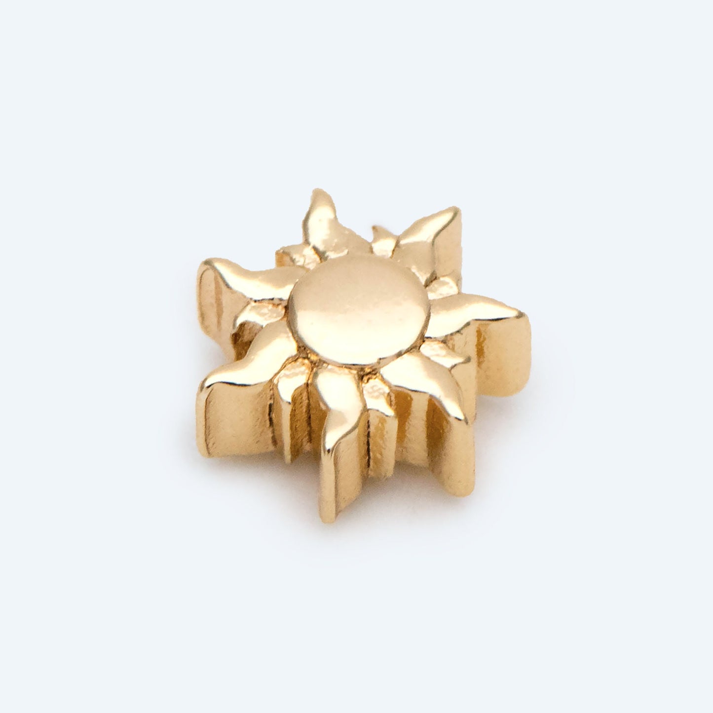 10pcs Gold/ Silver Sun Beads, Metal Beads, Gold/ Rhodium plated Brass Spacer Beads (GB-2964-A)