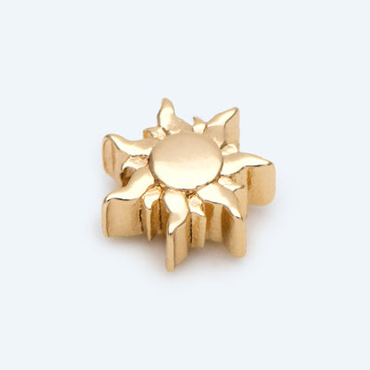10pcs Gold/ Silver Sun Beads, Metal Beads, Gold/ Rhodium plated Brass Spacer Beads (GB-2964-A)