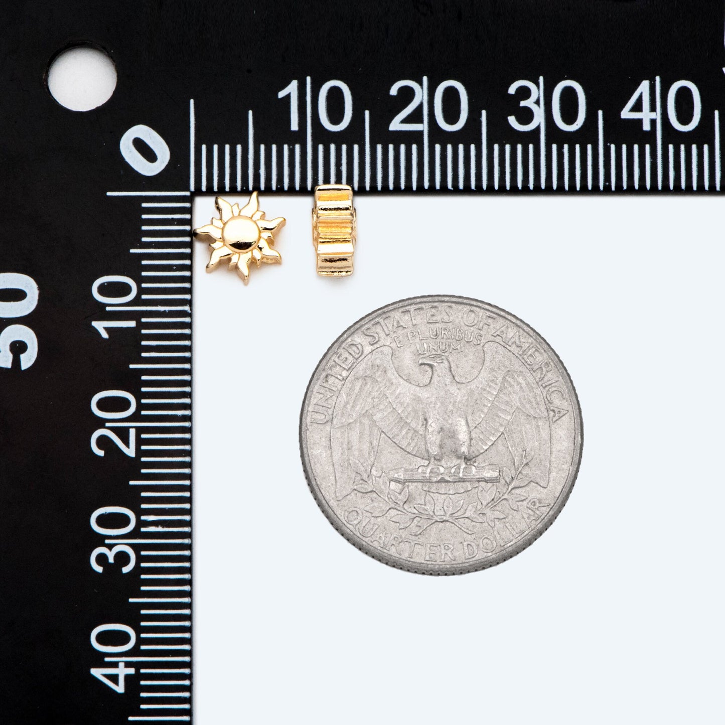 10pcs Gold/ Silver Sun Beads, Metal Beads, Gold/ Rhodium plated Brass Spacer Beads (GB-2964-A)