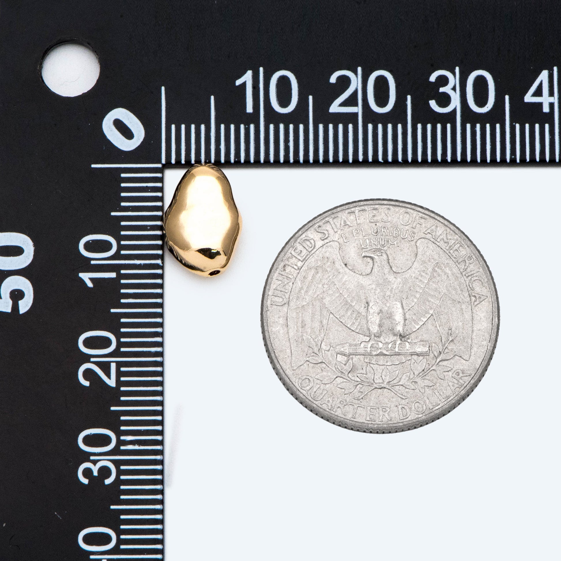 10pcs Irregular Stone Spacer Beads, Gold plated Brass, Jewelry Making, Diy Material, Jewelry Supplies (GB-2956-H)