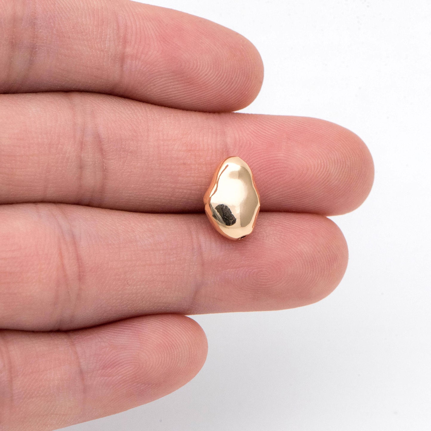 10pcs Irregular Stone Spacer Beads, Gold plated Brass, Jewelry Making, Diy Material, Jewelry Supplies (GB-2956-H)