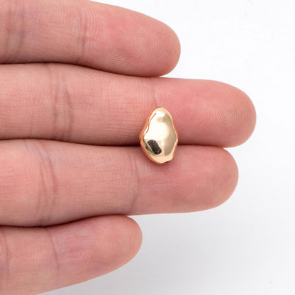 10pcs Irregular Stone Spacer Beads, Gold plated Brass, Jewelry Making, Diy Material, Jewelry Supplies (GB-2956-H)