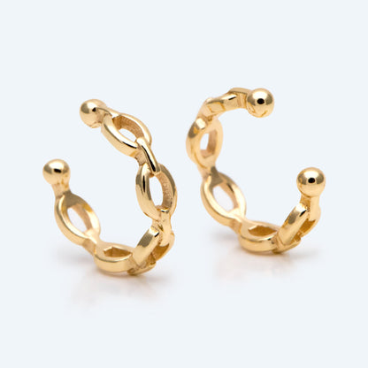 10pcs Gold Ear Cuff, Cartilage Ear Cuff, Gold Plated Ear Cuff, Chain Ear Cuff, Cartilage Earrings (GB-2799)