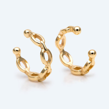 10pcs Gold Ear Cuff, Cartilage Ear Cuff, Gold Plated Ear Cuff, Chain Ear Cuff, Cartilage Earrings (GB-2826-K)