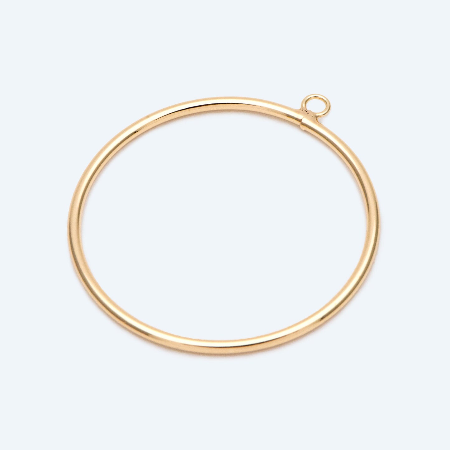 10pcs Gold/ Silver Tone Circle Pendants: 18K Gold/Rhodium Plated Hoop Charms, 40mm (GB-2769)