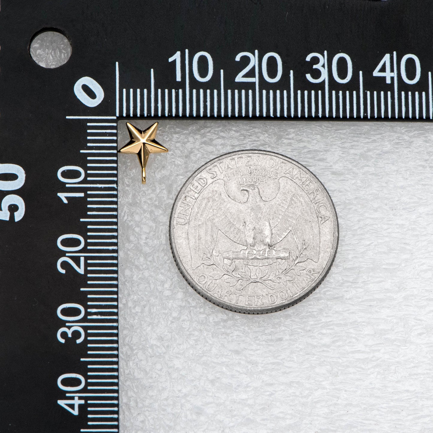 10pcs Gold Star Ear Post, Real Gold Plated Brass Star Stud Earrings (#GB-2804)