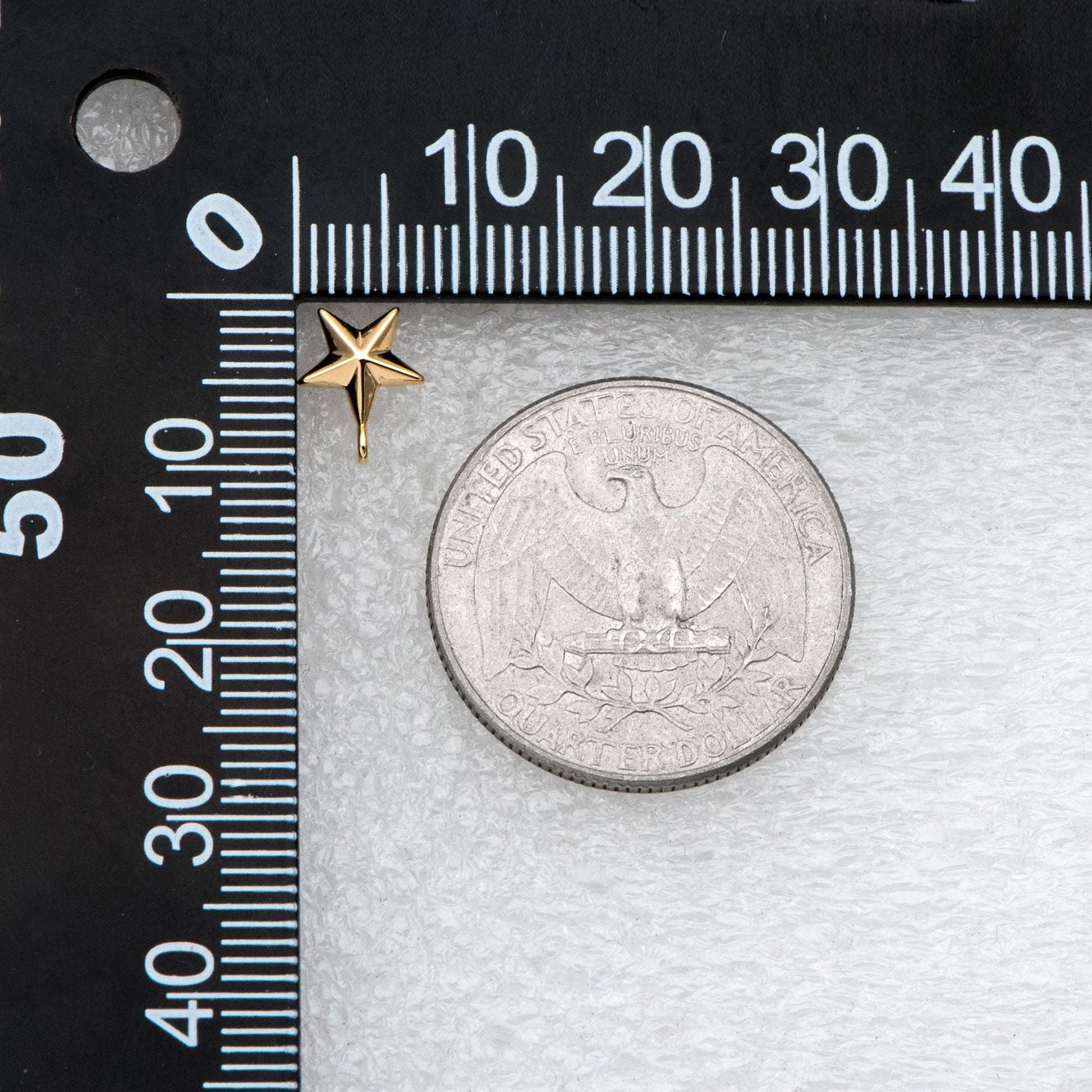 10pcs Gold Star Ear Post, Real Gold Plated Brass Star Stud Earrings (#GB-2804)