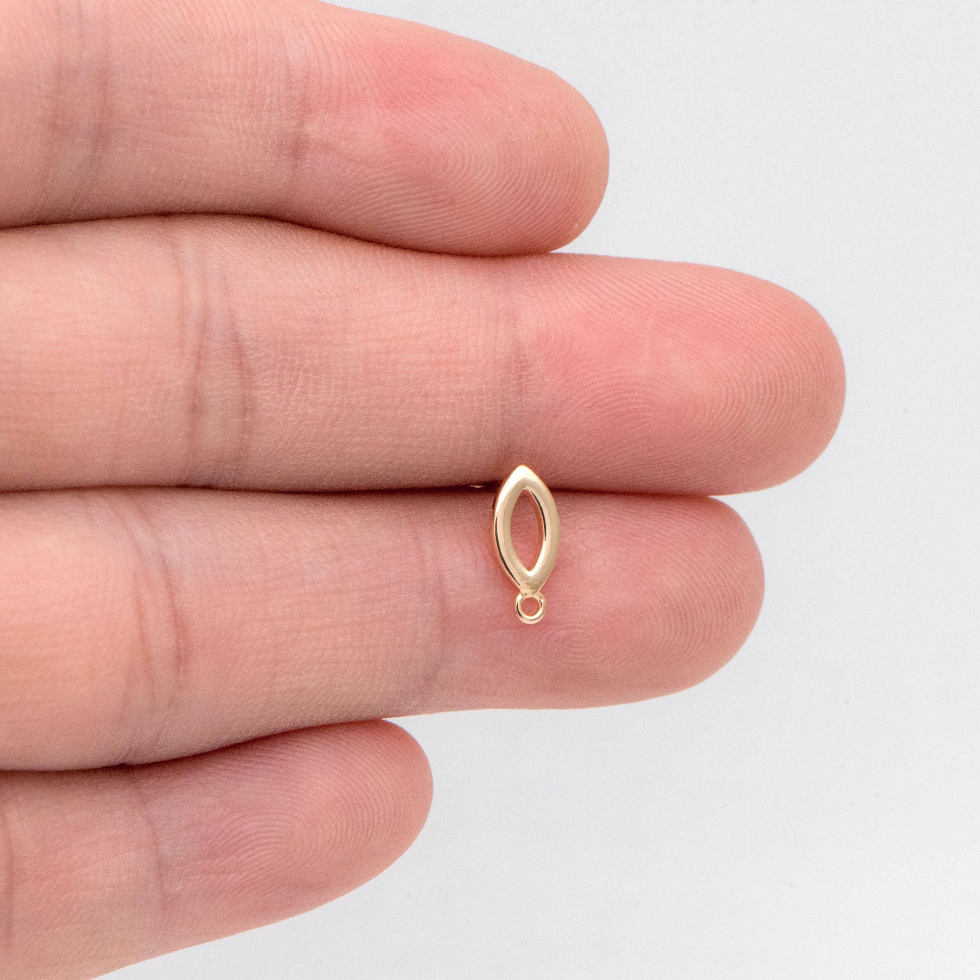 10pcs Gold Oval Ear Posts, Oval Stud Earrings, Jewelry Making, Diy Material, Jewelry Supplies (GB-2805)