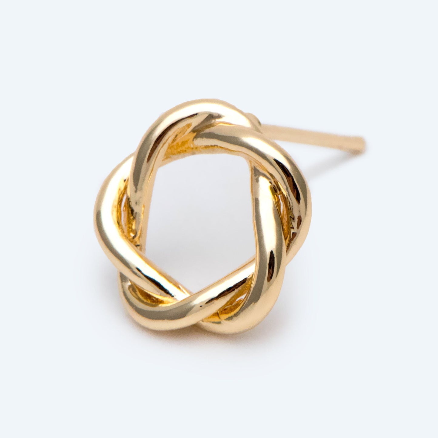 10pcs Gold Twisted Flower Earring Studs, Real Gold Plated Brass, Geometric Ring Stud Earrings (#GB-2810)