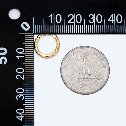 4pcs Gold Minimalist Hoop Earrings, 13mm, Gold Huggie Earrings, Gold Huggie Hoops (GB-2815-B)