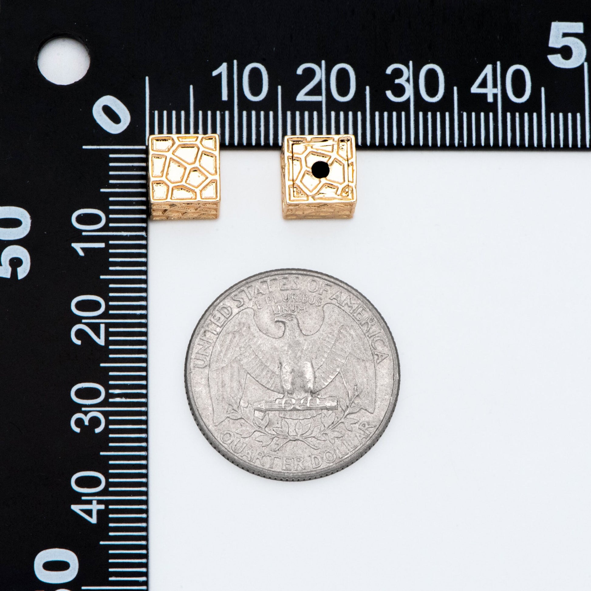 10pcs Gold Cube Spacers 8mm, 18K Gold plated Brass Square Beads, Jewelry Making, Diy Material, Jewelry Supplies (GB-2825)