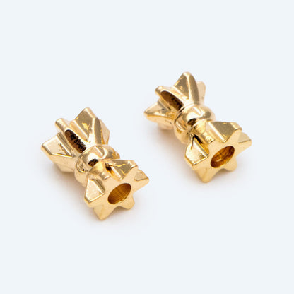 20pcs Gold Gear Spacer Beads 5x4mm, 18K Gold plated Brass, Tube Spacer Beads (GB-2839)