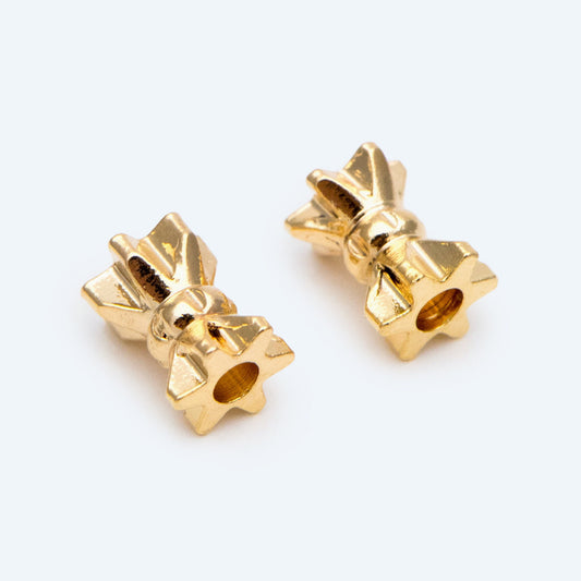 20pcs Gold Gear Spacer Beads 5x4mm, 18K Gold plated Brass, Tube Spacer Beads (GB-2839)