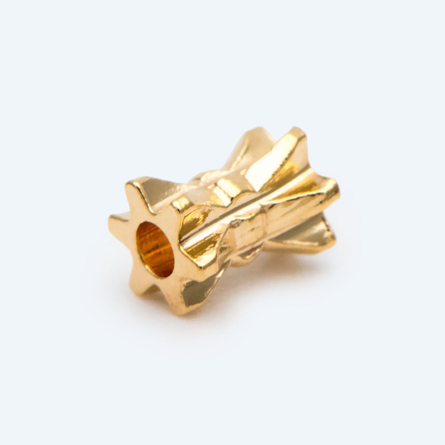 20pcs Gold Gear Spacer Beads 5x4mm, 18K Gold plated Brass, Tube Spacer Beads (GB-2839)