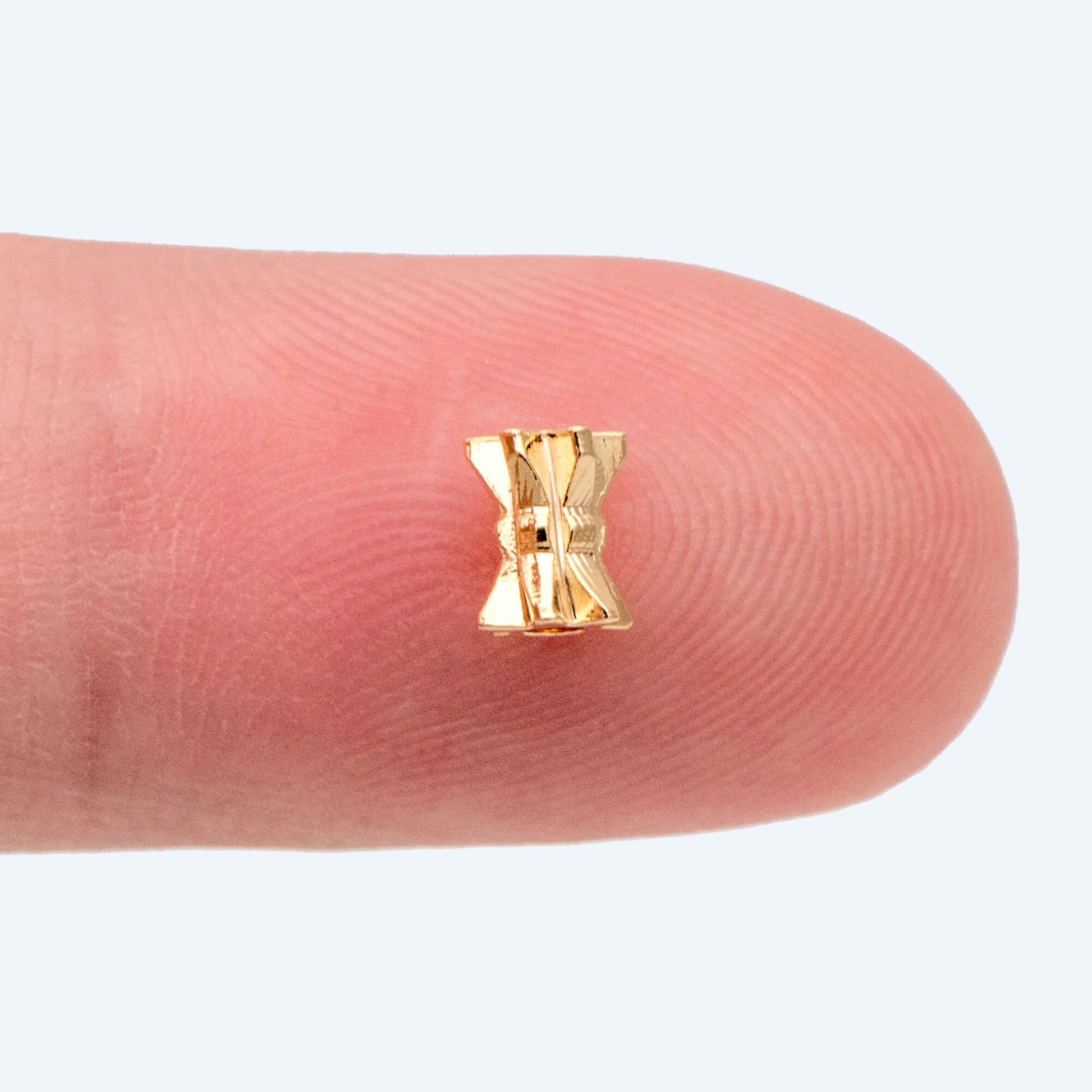 20pcs Gold Gear Spacer Beads 5x4mm, 18K Gold plated Brass, Tube Spacer Beads (GB-2839)