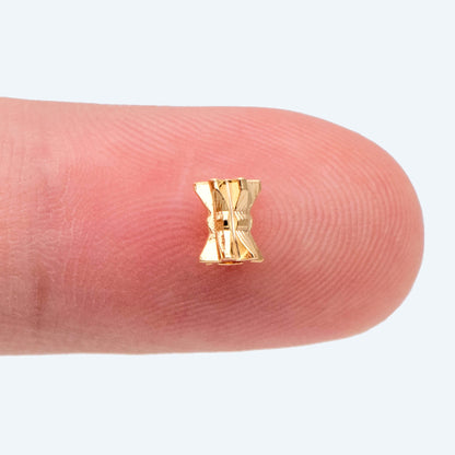20pcs Gold Gear Spacer Beads 5x4mm, 18K Gold plated Brass, Tube Spacer Beads (GB-2839)