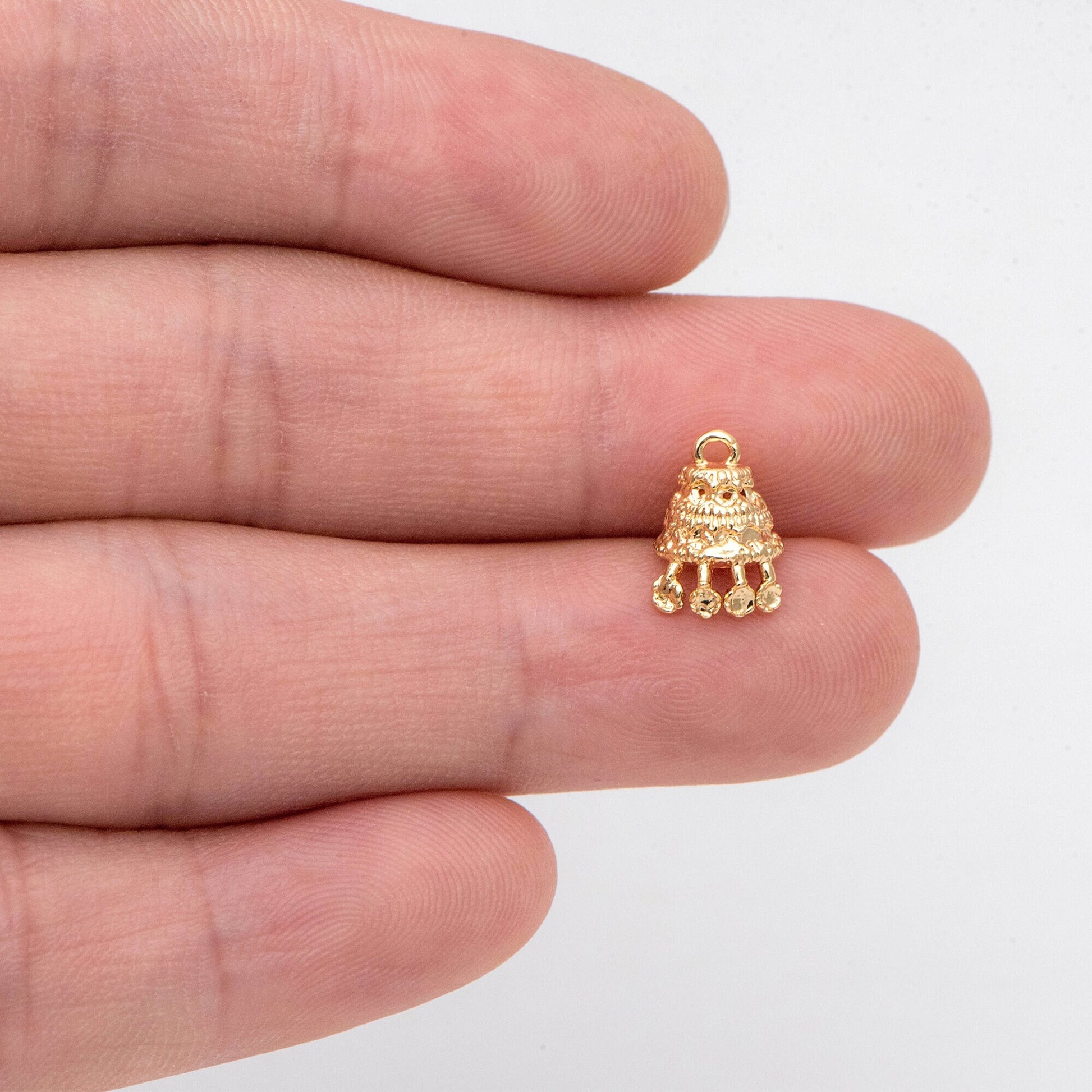 10pcs Gold Bead Caps 10X8mm, Real Gold plated Brass, Jewelry Making, Diy Material, Jewelry Supplies (GB-2802)