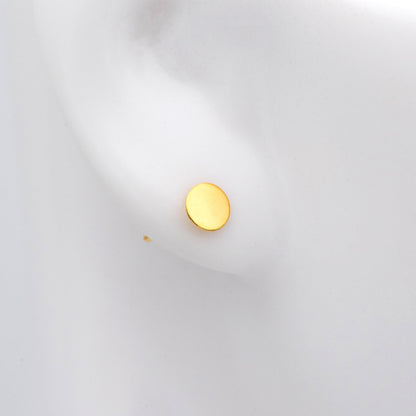 10pcs Sterling Silver Stud Ear Posts, Gold/ Rhodium plated .925 Silver, 4mm Flat Pad/ Cup, Glue On Earring Findings (CY-006)