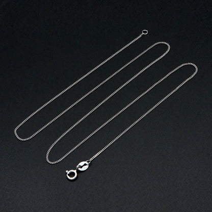 Sterling Silver .925 Curb Chain 1mm, Finished Dainty Necklace Chains, Rhodium plated 18 Inch Ready to Wear (CY-014)