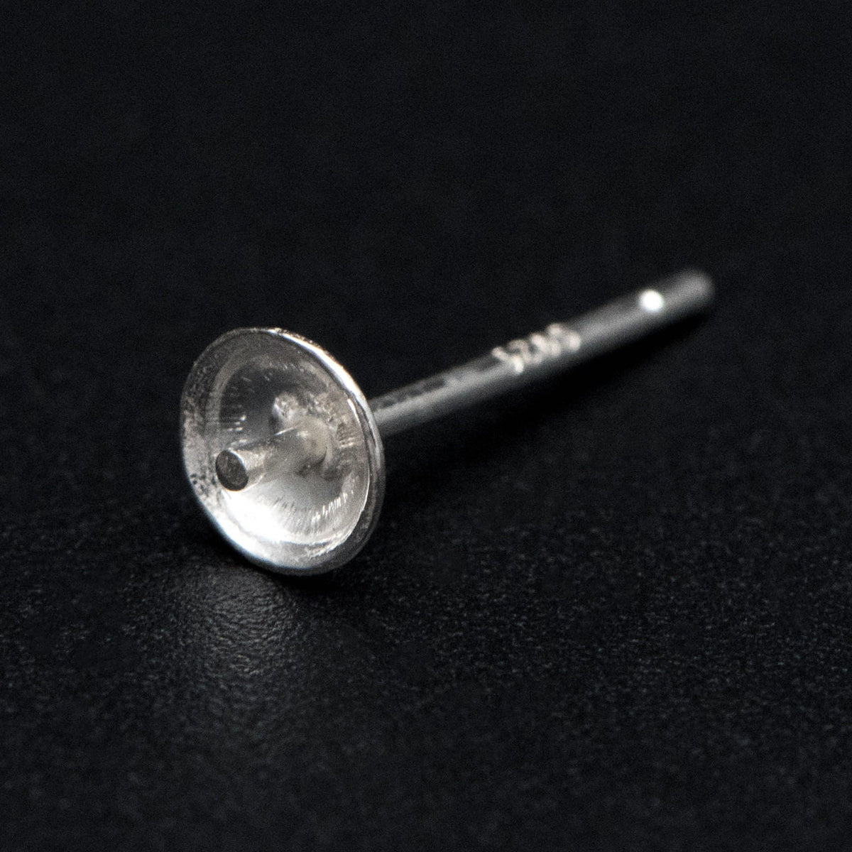 10pcs 925 Sterling Silver Stud Earrings, Ear Post with 4mm Cup, Peg Pearl Findings (CY-017)