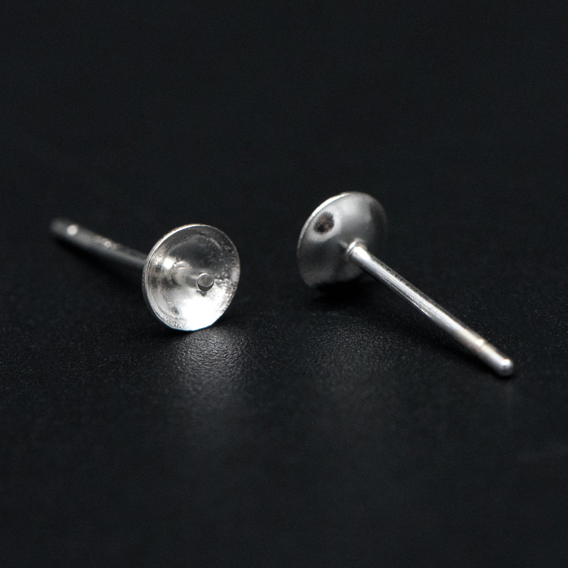 10pcs 925 Sterling Silver Stud Earrings, Ear Post with 4mm Cup, Peg Pearl Findings (CY-017)