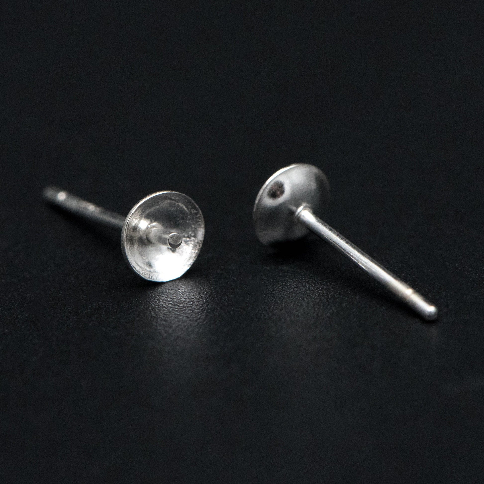10pcs 925 Sterling Silver Stud Earrings, Ear Post with 4mm Cup, Peg Pearl Findings (CY-017)