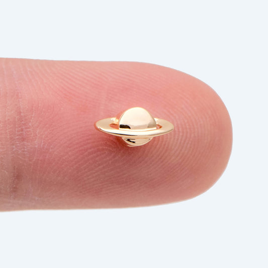 10pcs Gold Saturn Spacer Beads, Real Gold plated Brass Spacer Beads (GB-2964-C)