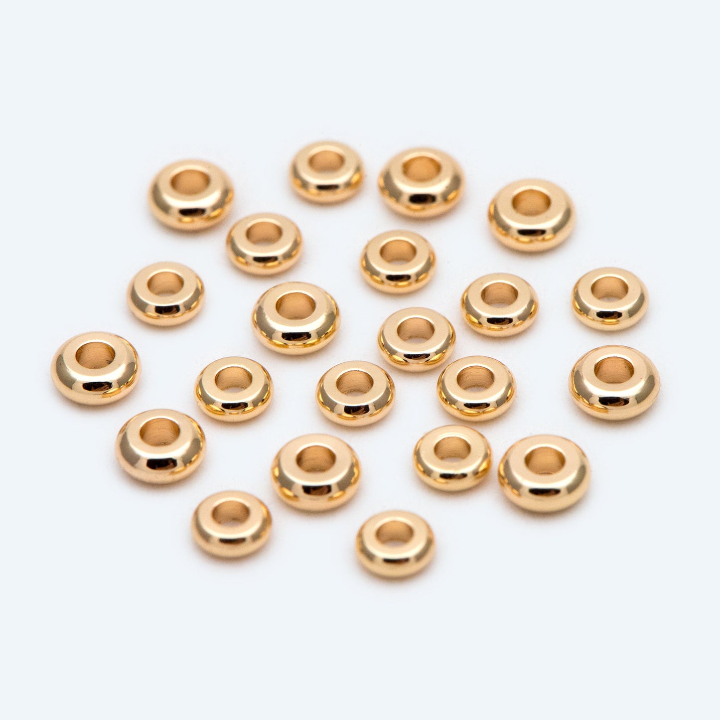 20pcs Gold plated Brass Round Spacer Beads, Jewelry Making Supplies Wholesale, 3.3/ 4mm (GB-2915)