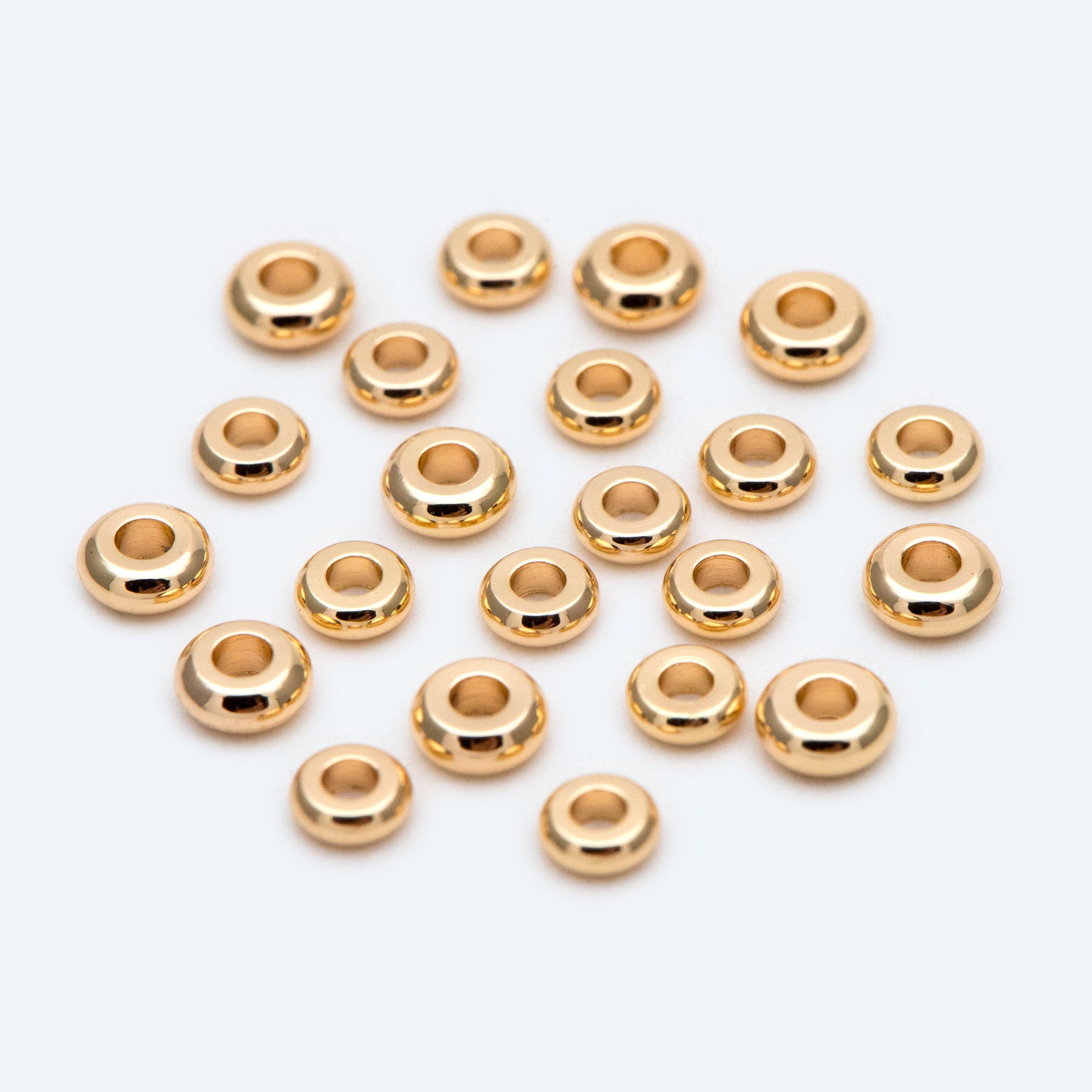 20pcs Gold plated Brass Round Spacer Beads, Jewelry Making Supplies Wholesale, 3.3/ 4mm (GB-2915)