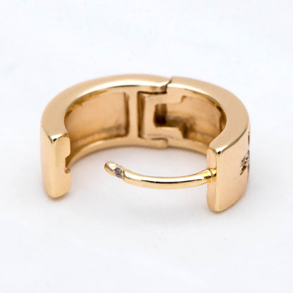 4pcs CZ Pave Cross Huggie Earrings, Hoop Earrings, 18K Gold plated Brass, Earring Component Findings (GB-2873)