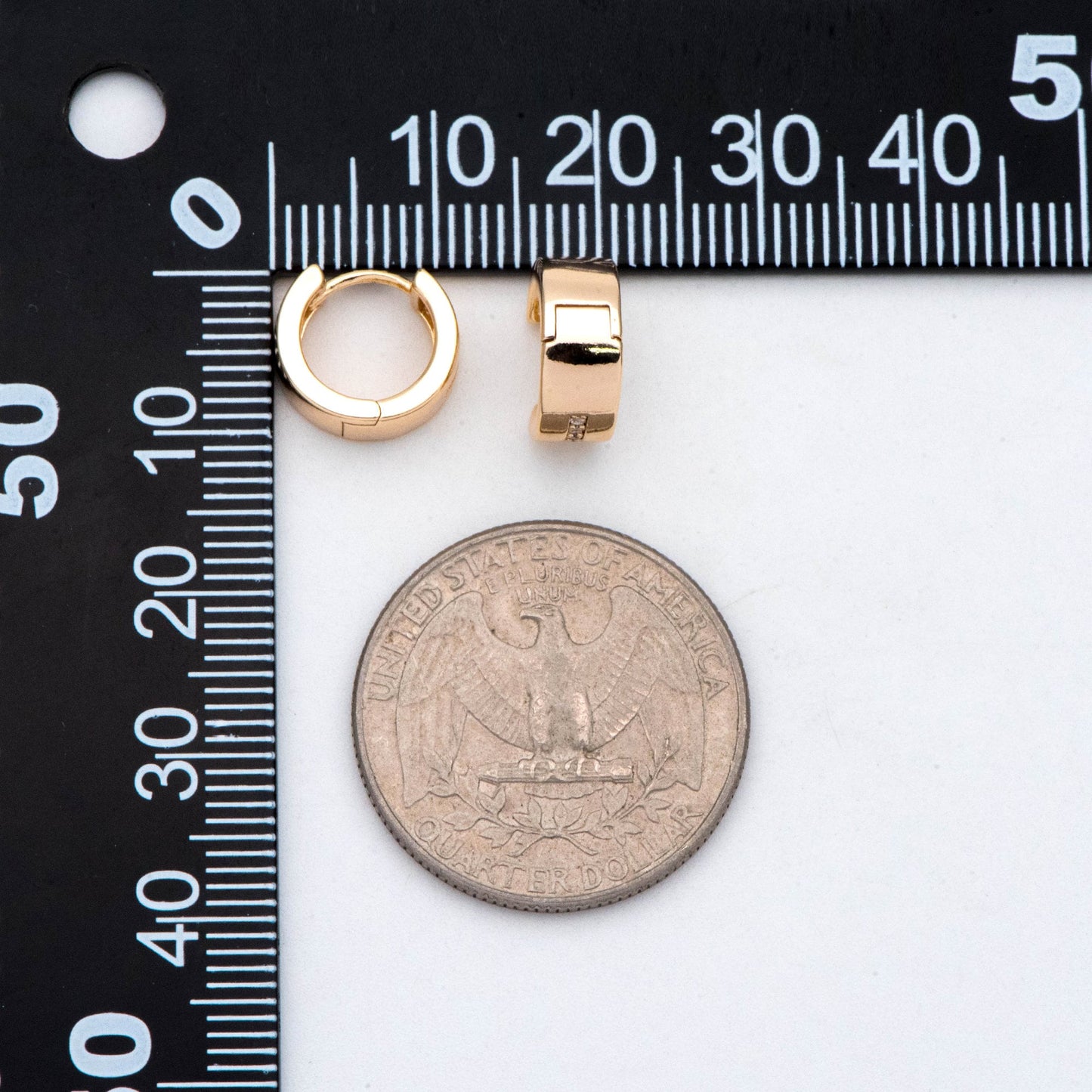 4pcs CZ Pave Cross Huggie Earrings, Hoop Earrings, 18K Gold plated Brass, Earring Component Findings (GB-2873)