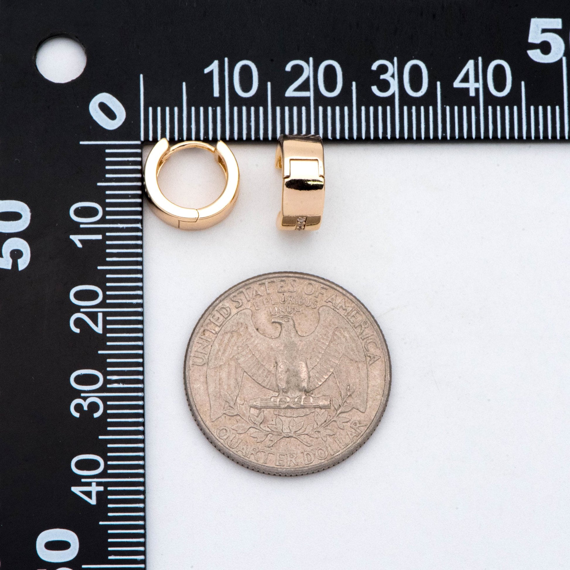 4pcs CZ Pave Cross Huggie Earrings, Hoop Earrings, 18K Gold plated Brass, Earring Component Findings (GB-2873)