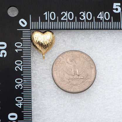 10pcs Gold Brushed Heart Ear Posts, Gold plated Brass Geometric Earring Studs (GB-2874)
