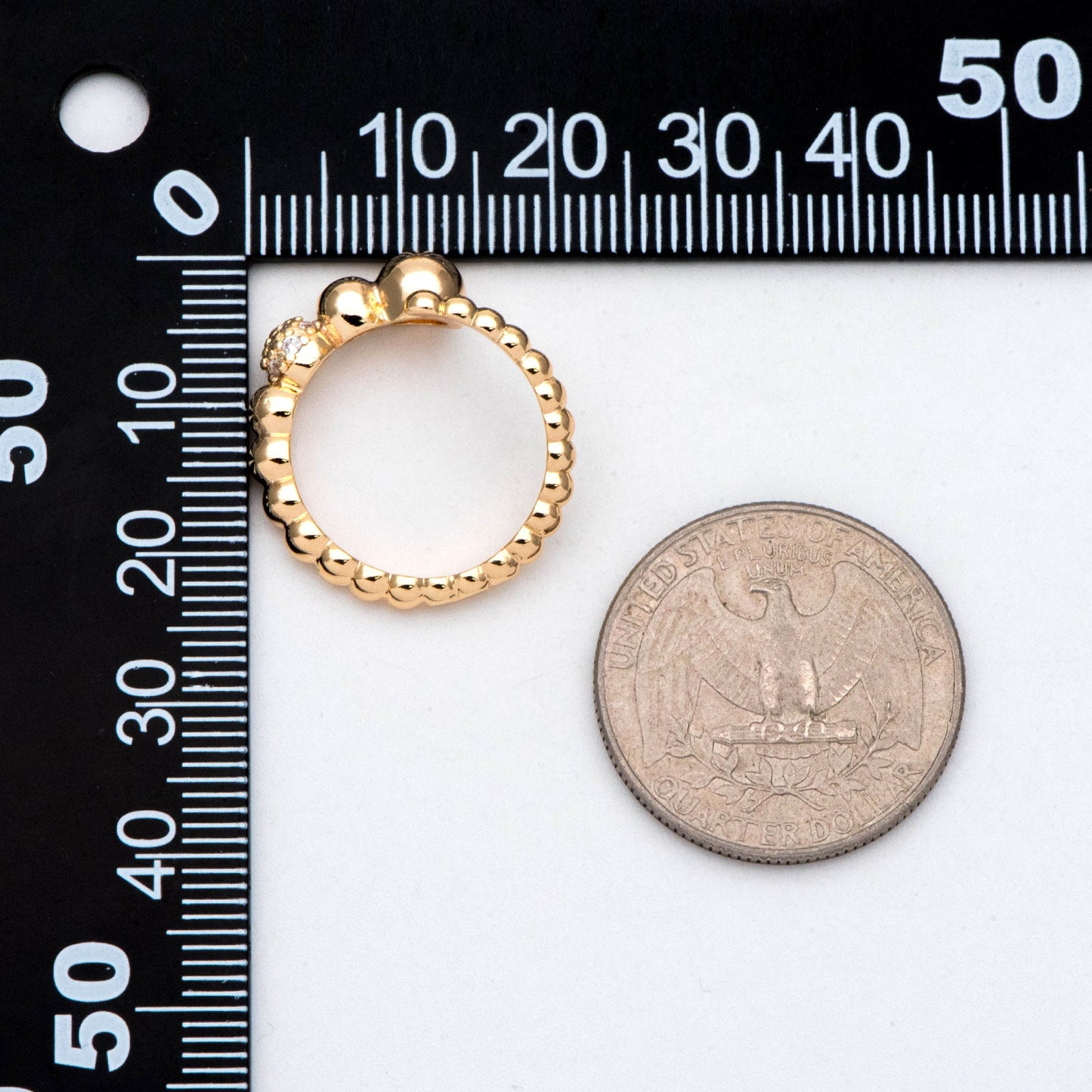 4pcs CZ Pave Gold Beaded Ring, Everyday Ring, Modern Style Ring, Fashion Rings, Dainty Rings, Adjustable Ring (#GB-2894)