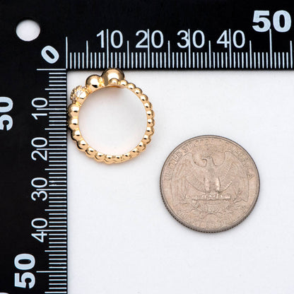 4pcs CZ Pave Gold Beaded Ring, Everyday Ring, Modern Style Ring, Fashion Rings, Dainty Rings, Adjustable Ring (#GB-2894)