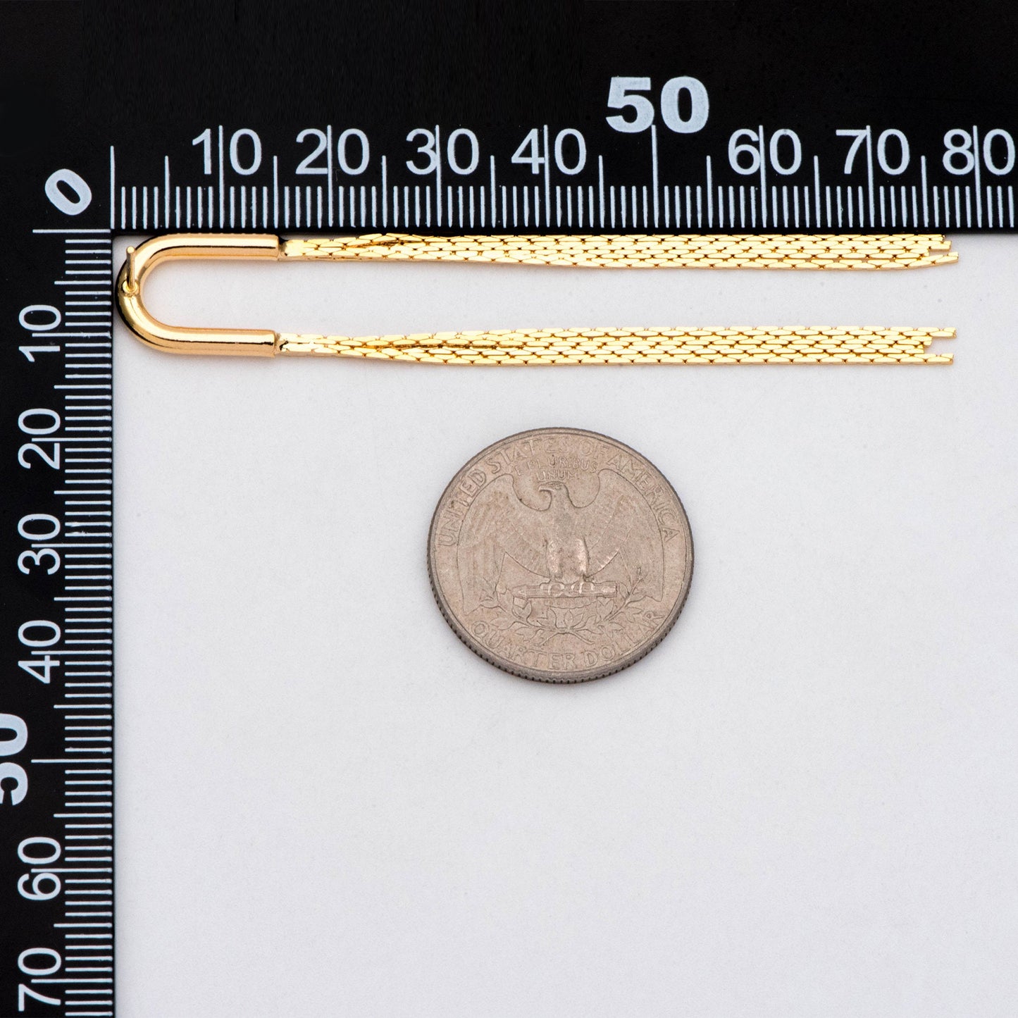 4pcs Chain Tassel Earrings, Tassel Stud Earring, Gold/ Silver Tone Dangling Earrings, Minimalist Tassel Earrings (GB-2867)