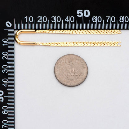 4pcs Chain Tassel Earrings, Tassel Stud Earring, Gold/ Silver Tone Dangling Earrings, Minimalist Tassel Earrings (GB-2867)