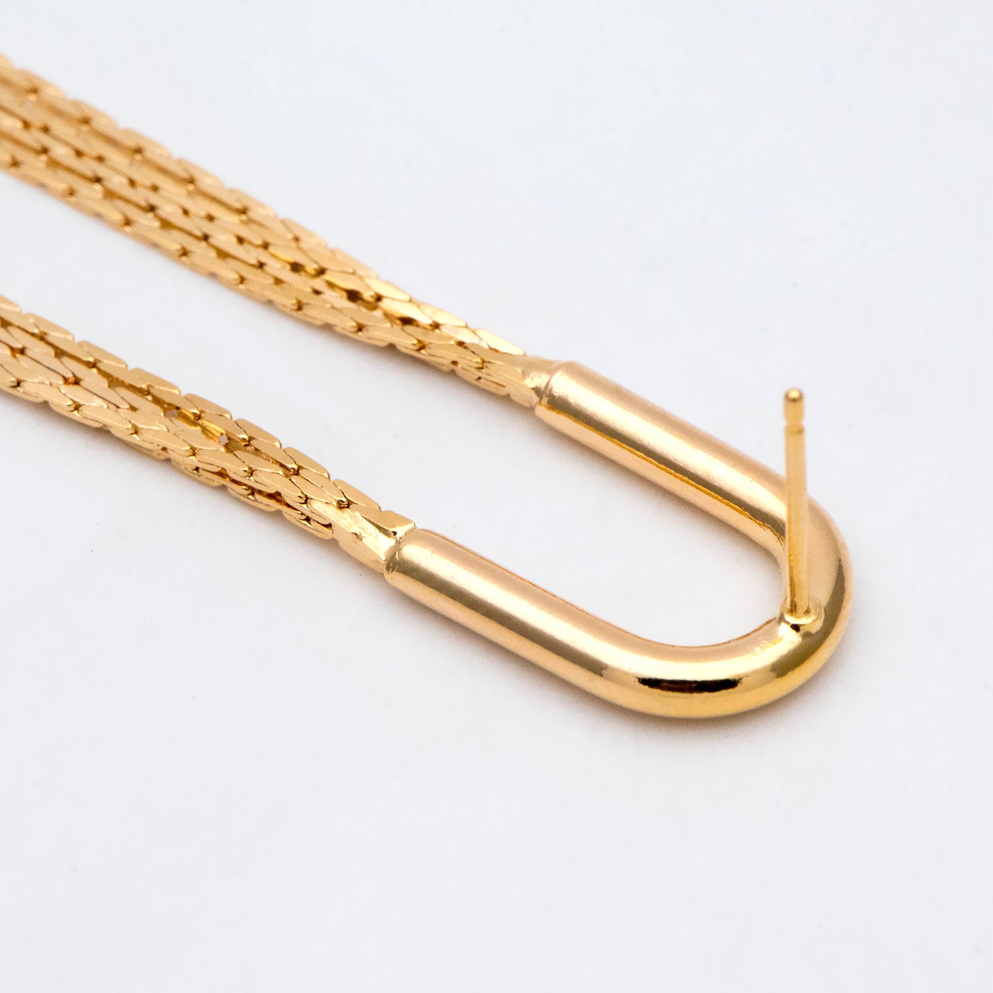 4pcs Chain Tassel Earrings, Tassel Stud Earring, Gold/ Silver Tone Dangling Earrings, Minimalist Tassel Earrings (GB-2867)