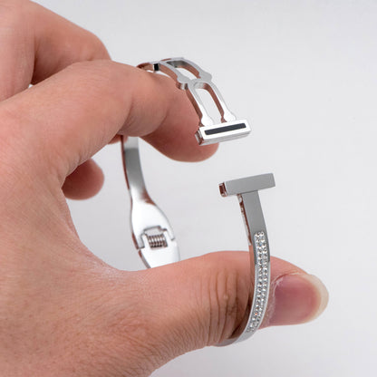 1pcs CZ Pave Simple Bangle Bracelet, 316 Stainless Steel Bracelet (GB-2860)