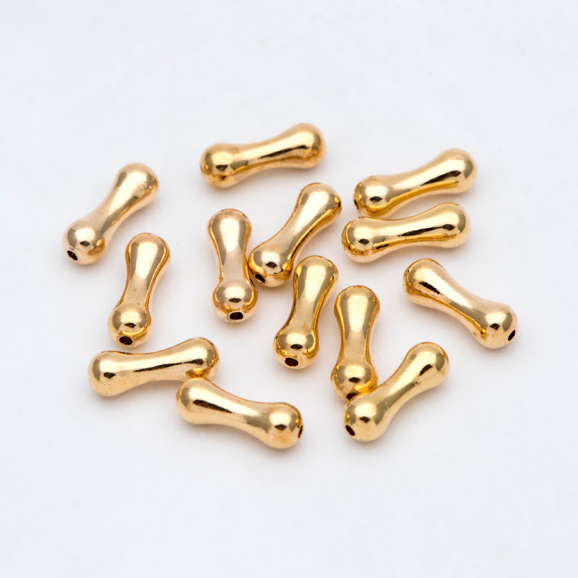 20pcs Gold plated Brass Bone Tube Spacer Beads, DIY Jewelry Making Supplies Wholesale (GB-2872)