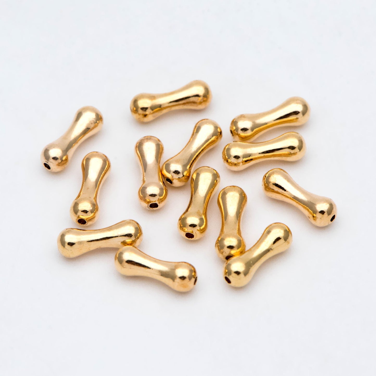 20pcs Gold plated Brass Bone Tube Spacer Beads, DIY Jewelry Making Supplies Wholesale (GB-2872)