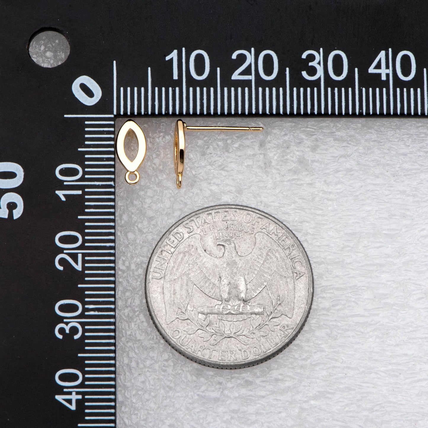 10pcs Gold Oval Ear Posts, Oval Stud Earrings, Jewelry Making, Diy Material, Jewelry Supplies (GB-2805)