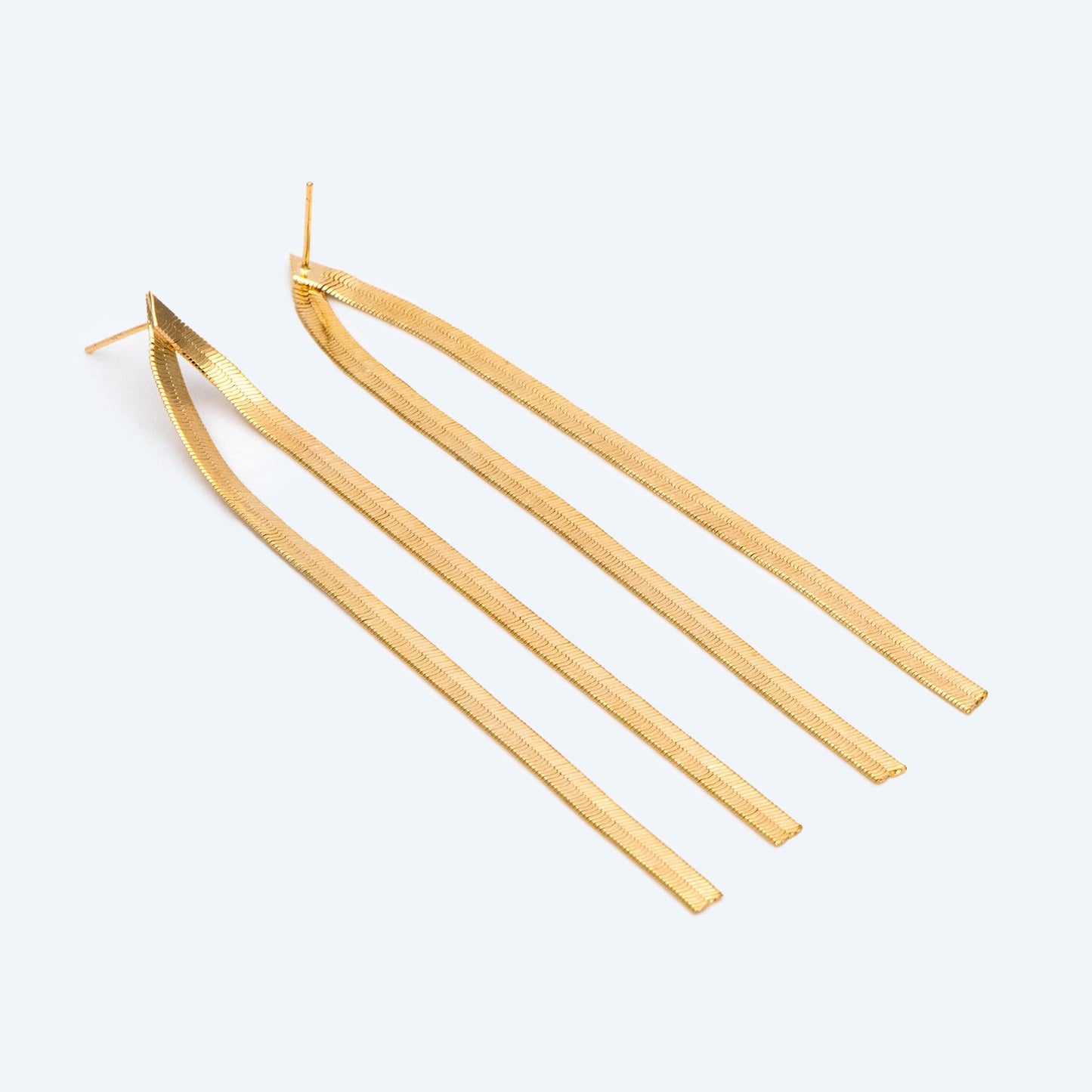 4pcs Gold/ Silver Snake Chain Earrings, Tassel Stud Earring, Dangling Earrings, Simple Long Earrings, Minimalist Earrings (GB-2809)