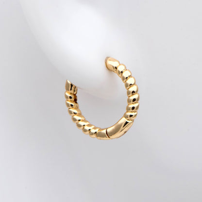 4pcs Gold Minimalist Hoop Earrings, 13mm, Gold Huggie Earrings, Gold Huggie Hoops (GB-2815-B)