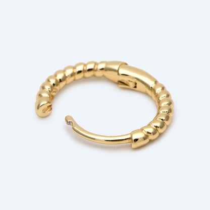 4pcs Gold Minimalist Hoop Earrings, 13mm, Gold Huggie Earrings, Gold Huggie Hoops (GB-2815-B)