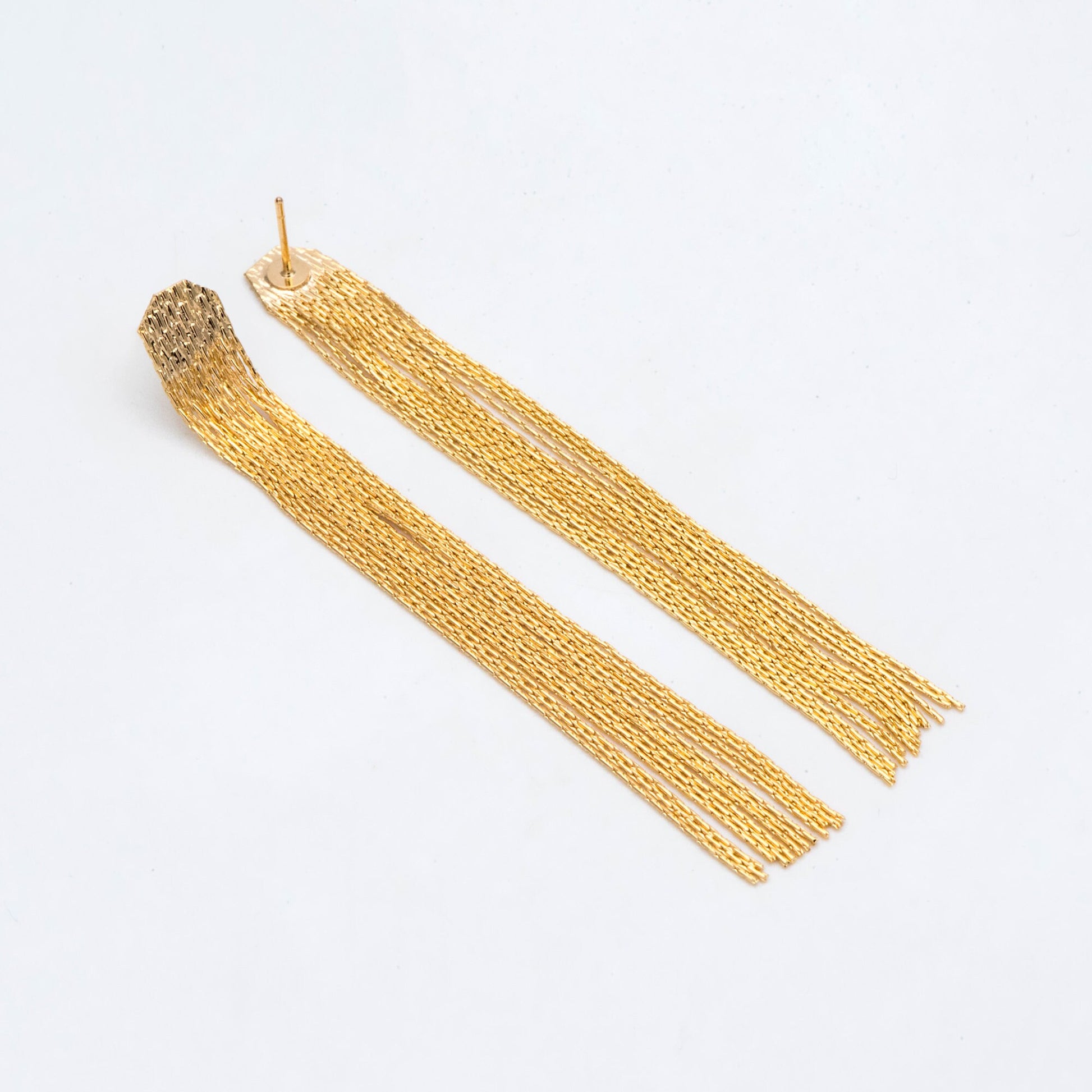 4pcs Chain Tassel Earrings, Long Tassel Stud Earring, Gold Dangling Earrings, Minimalist Earrings (GB-2889)