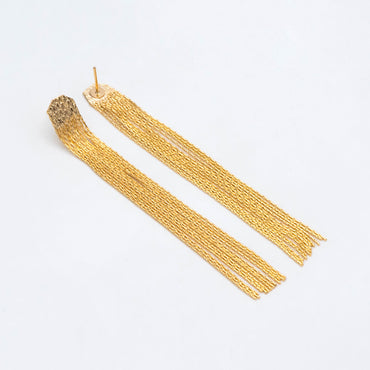 4pcs Chain Tassel Earrings, Long Tassel Stud Earring, Gold Dangling Earrings, Minimalist Earrings (GB-2889)