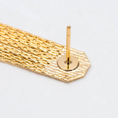 4pcs Chain Tassel Earrings, Long Tassel Stud Earring, Gold Dangling Earrings, Minimalist Earrings (GB-2889)